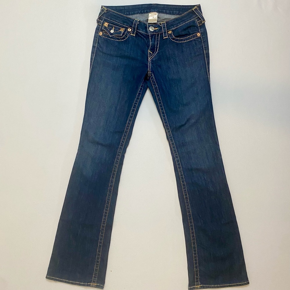 True Religion Bootcut, Indigo. 28”x32”. Style#WLH564X52 EXCELLENT Condition!